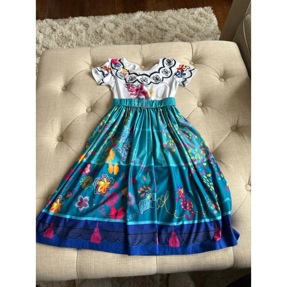 Girls “Encanto” Dress 4T/110 Teal White Floral